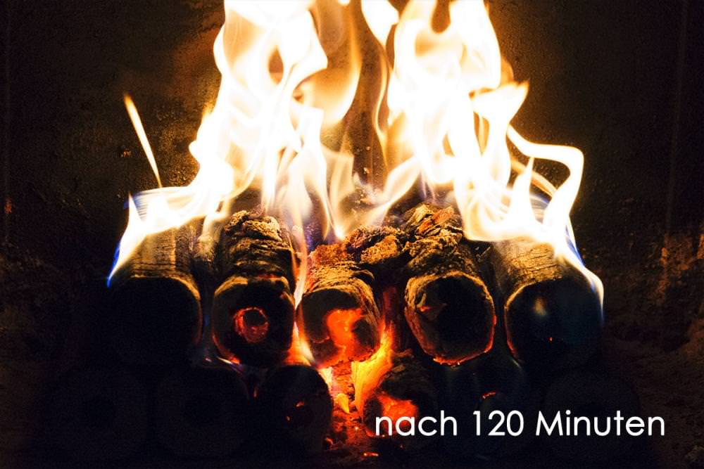 Flammen-Glutbild nach 120 Min