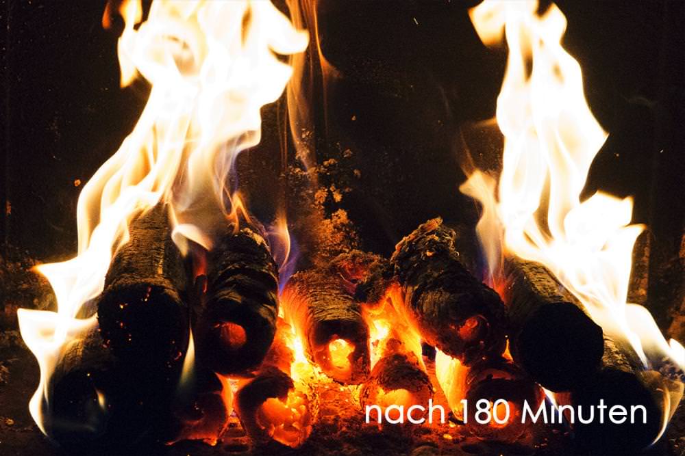 Flammen-Glutbild nach 180 min