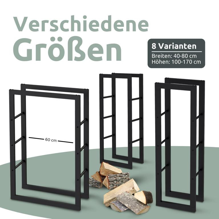 Kaminholzlagerregale in verschiedenen Grössen