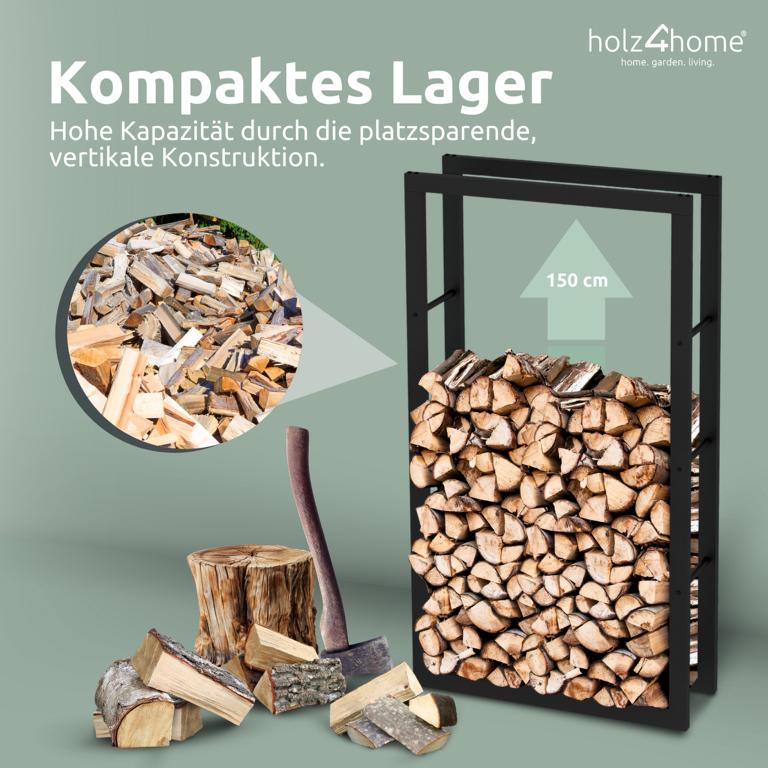 Kaminholzlagerregal 80x25x150cm