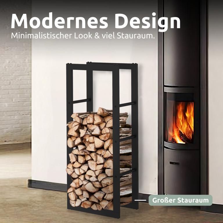 Kaminholzlagerregale in modernem Look