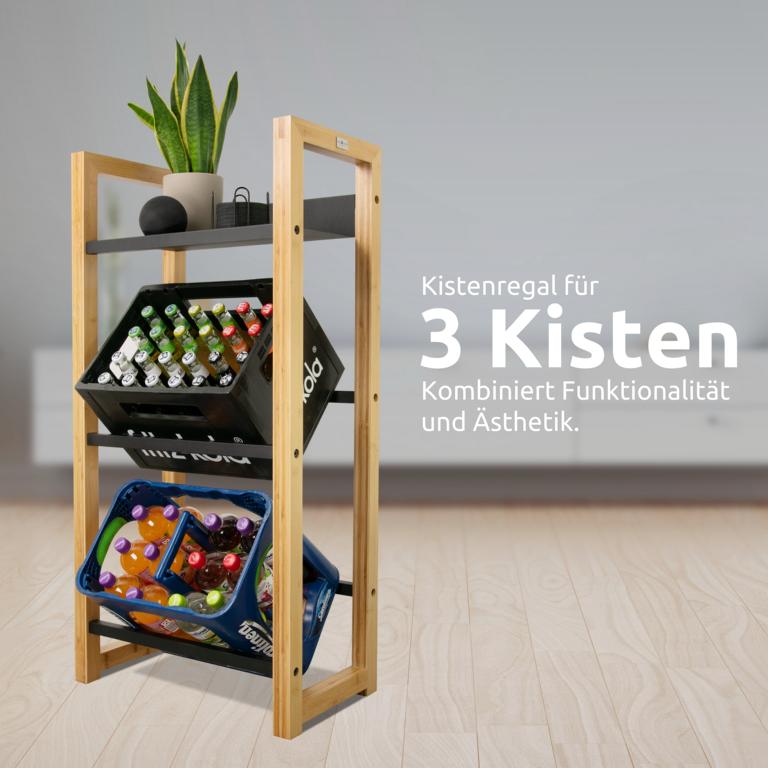 Kistenregal fuer 3 Kaesten hoch