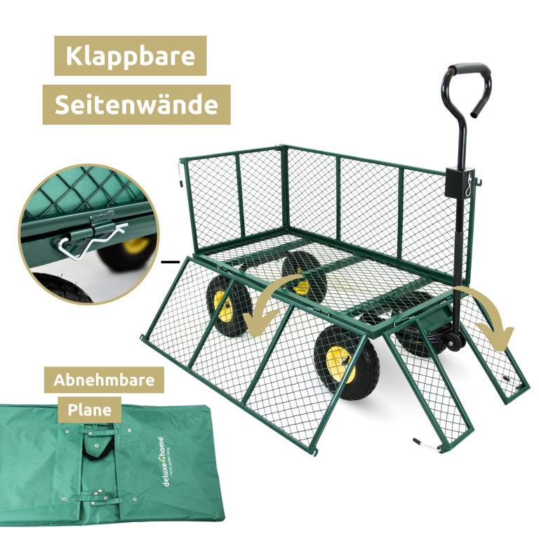 Klappbare Seitenwaende beim Gartenwagen