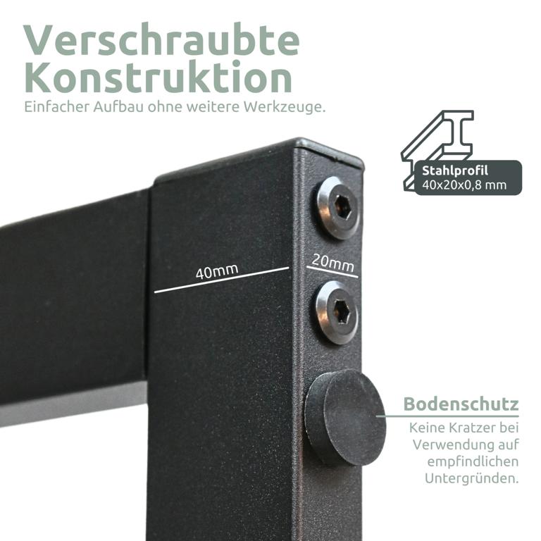Kaminholzlagerregale Verschraubung und Stahlprofile