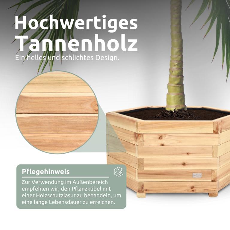 Pflanzkuebel aus Tannenholz, witterungsbeständig