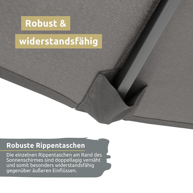 Rippentaschen Ampelschirm anthrazit