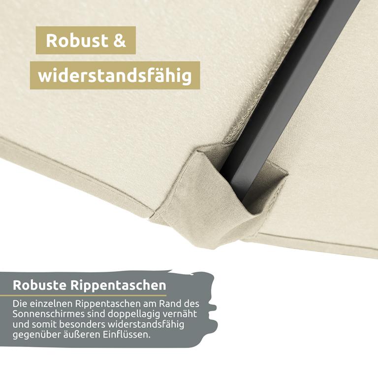 Rippentaschen Ampelschirm creme
