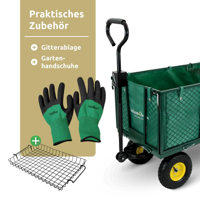 Zubehör Gartenwagen Gitterablage und Handschuhe