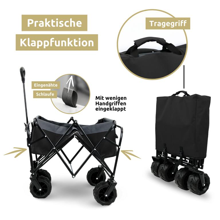 Zusammenklappen Transportkarren grau