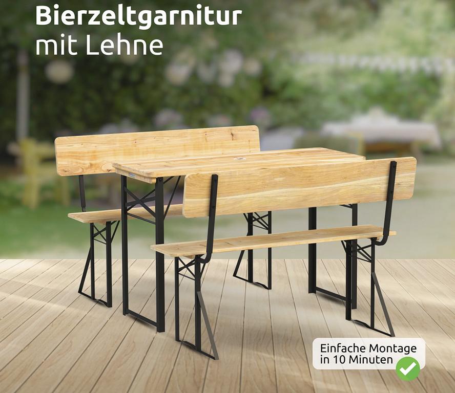 Bierzeltgarnitur Bänke mit Rueckenlehne