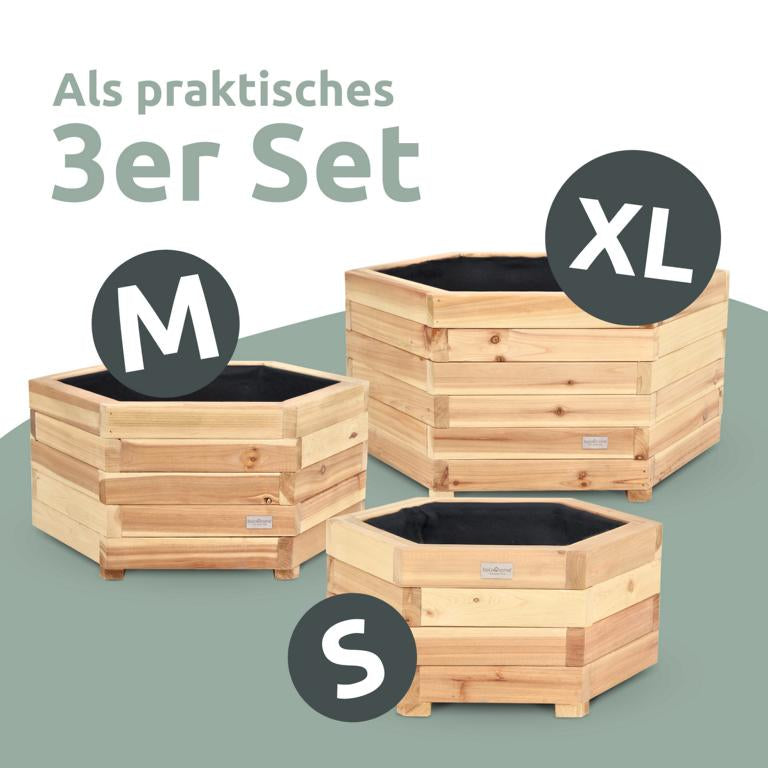Pflanzkuebel sechseckig 3erSet
