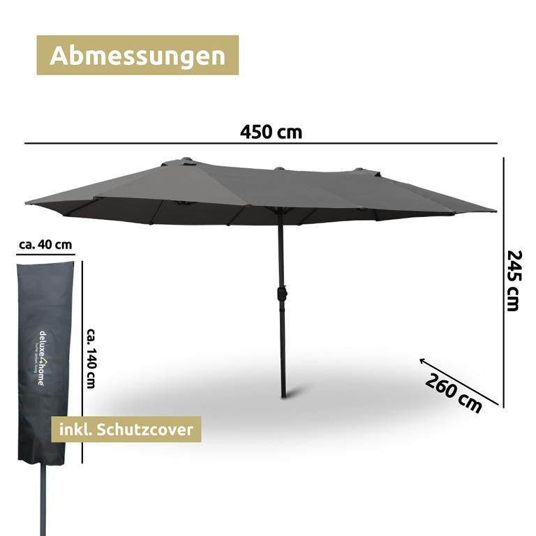 Abmessungen Doppelsonnenschirm