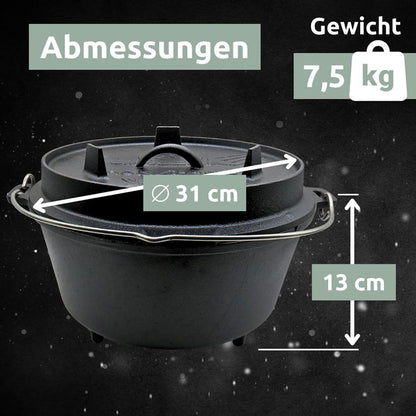 Abmessungen Feuertopf 9 Liter