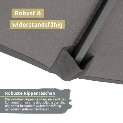 Rippentasche bei Doppelsonnenschirm besonders stabil