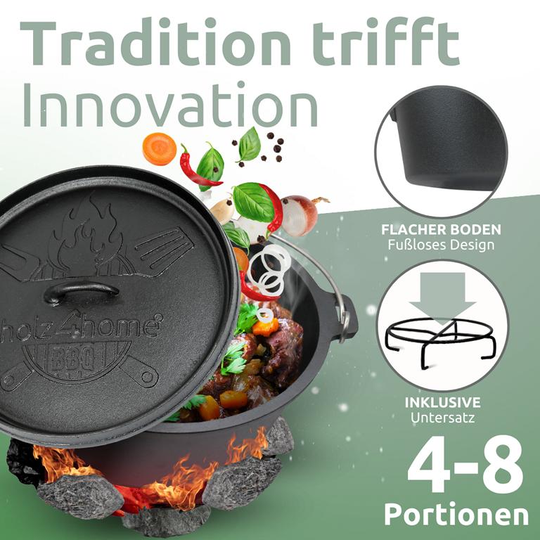 Feuertopf fusslos auch für den Herd