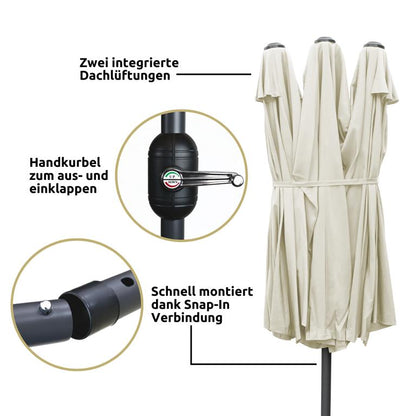 Features Doppelsonnenschirm creme