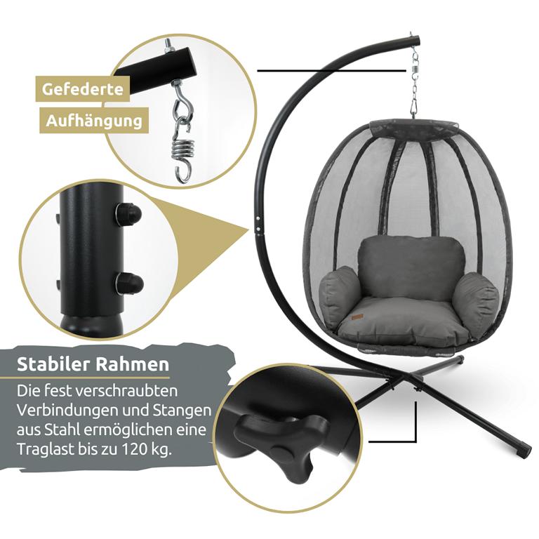 Features Hängesessel mit Gestell anthrazit