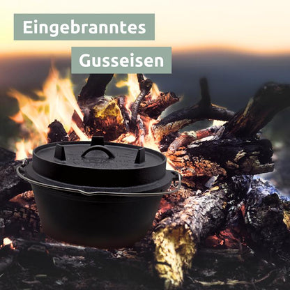 eingebranntes Gusseisen beim Feuertopf