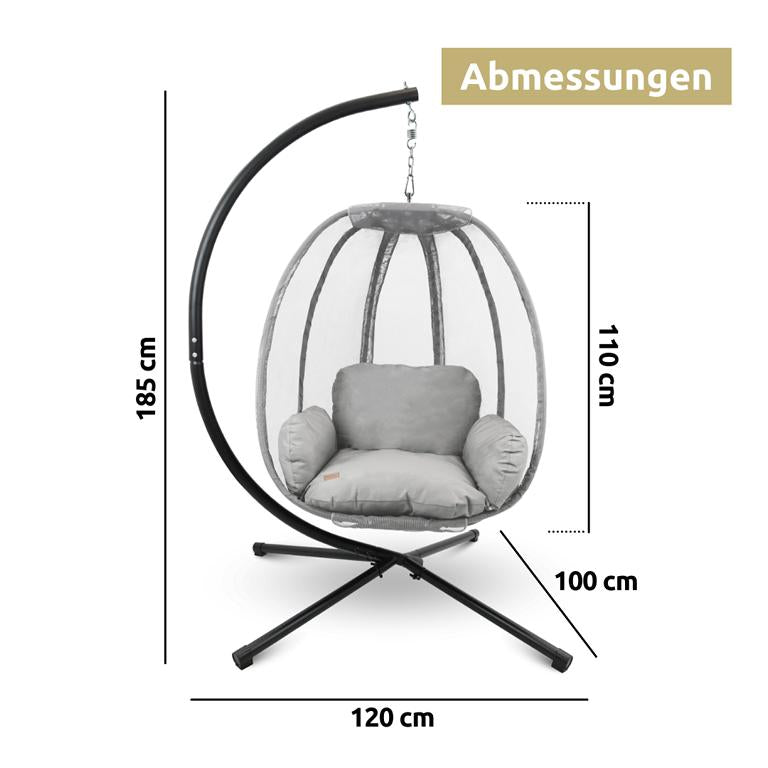 Abmessungen Hängesessel mit Gestell