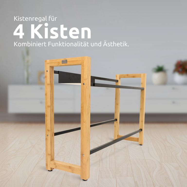 Kistenregal breit für 4 Kästen