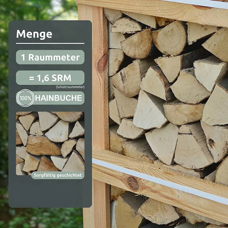 Hainbuchenholz Raummeter -Schuettraummeter