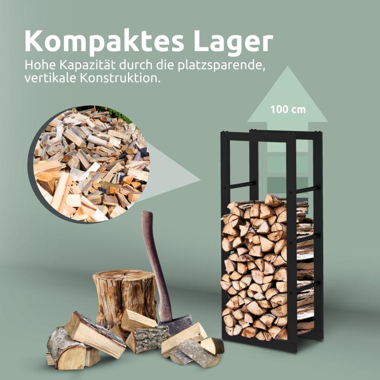 Kaminholzlagerregal 40x25x100cm