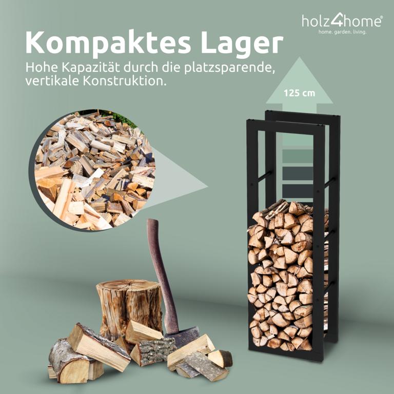 Kaminholzlagerregal 40x25x125cm