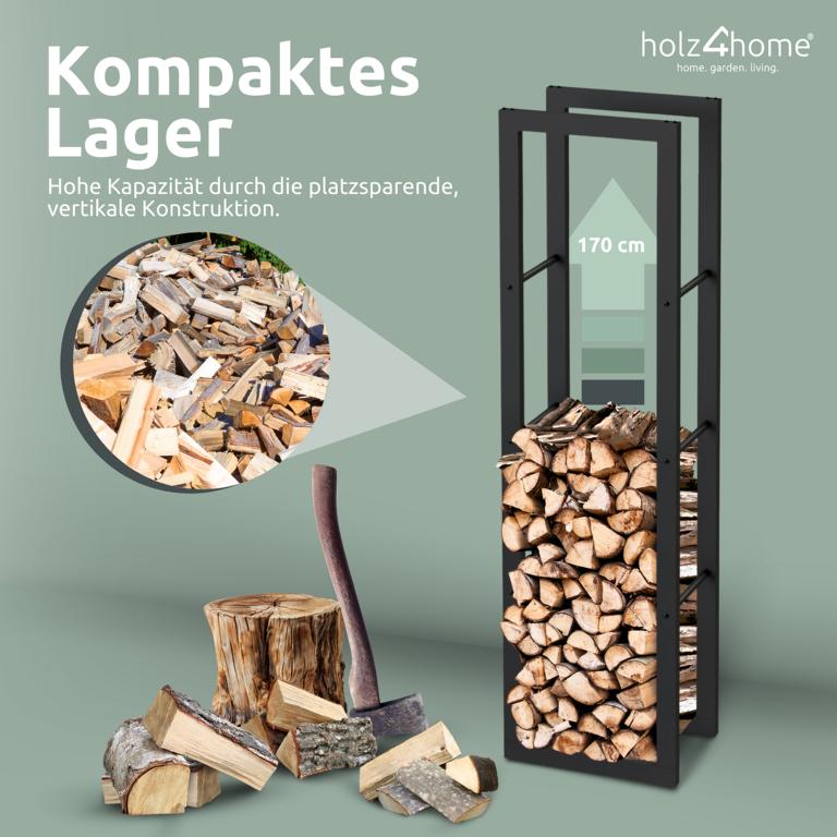 Kaminholzlagerregal 45x30x170cm 30er Scheite