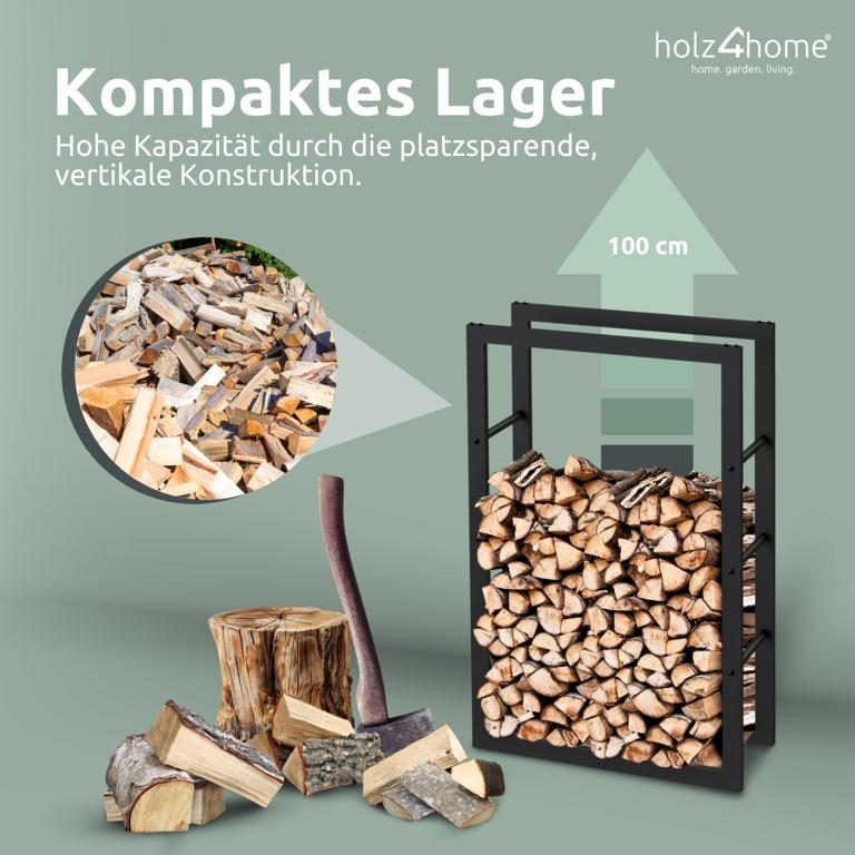 Kaminholzlagerregal 60x25x100cm