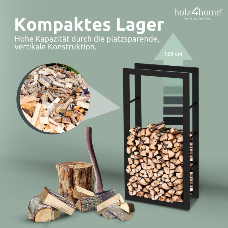 Kaminholzlagerregal 60x25x125cm