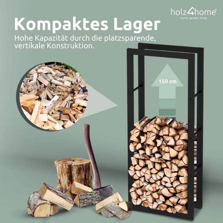 Kaminholzlagerregal 60x25x150cm