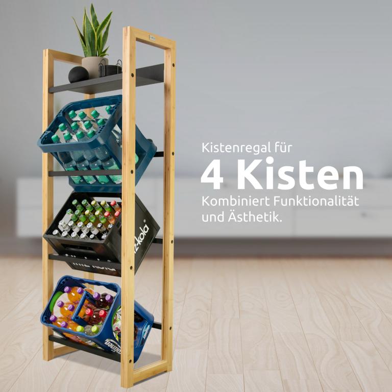 Kistenregal hoch fuer 4 Kaesten