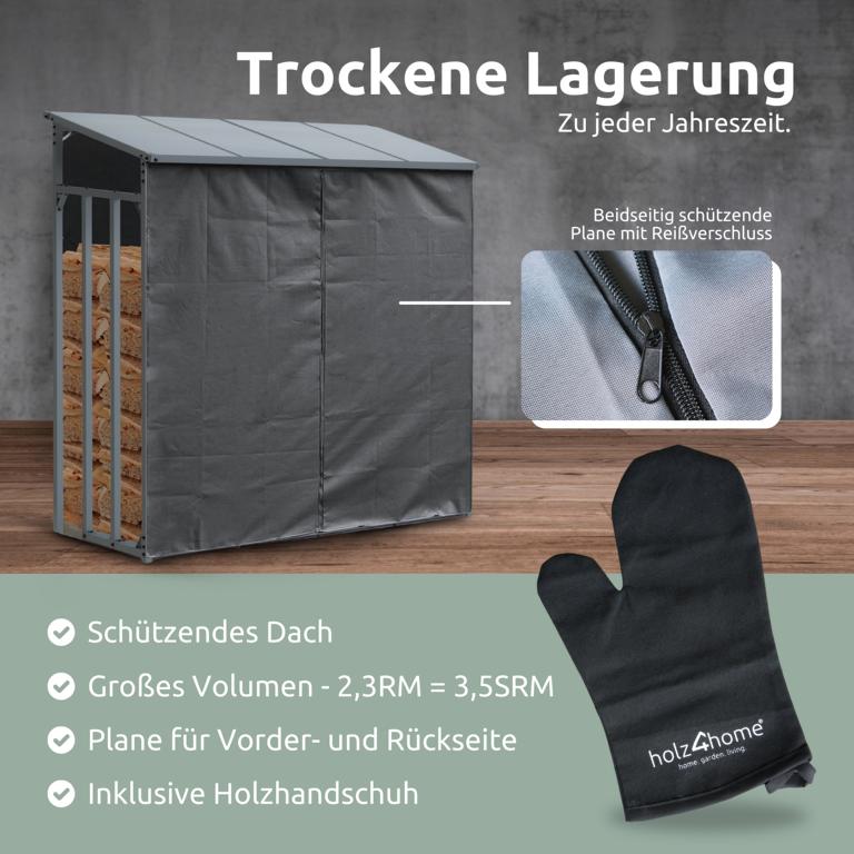 Trockene Holzlagerung im Regal