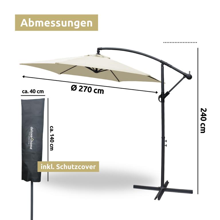 Abmessungen Ampelschirm cremefarbig