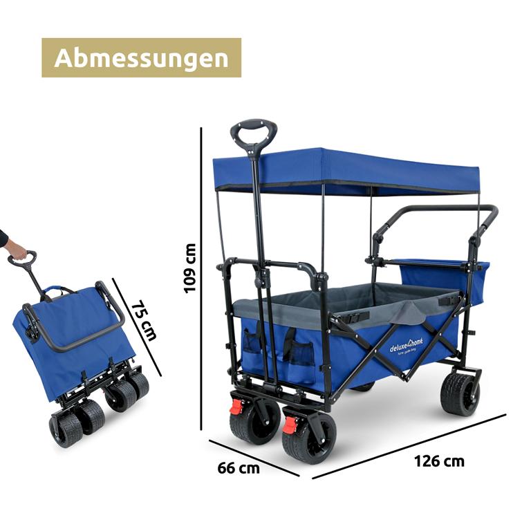 Abmessungen Bollerwagen mit Dach
