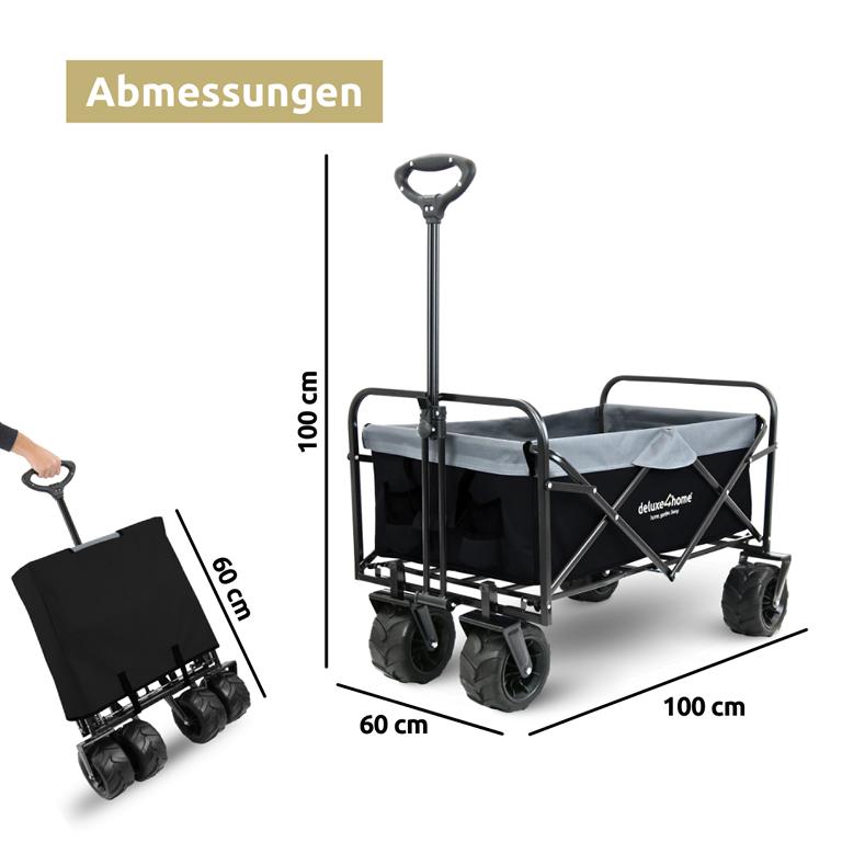 Abmessungen Bollerwagen ohne Dach grau
