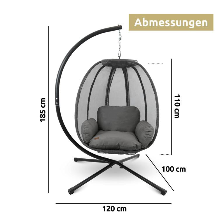 Abmessungen Hängesessel mit Gestell