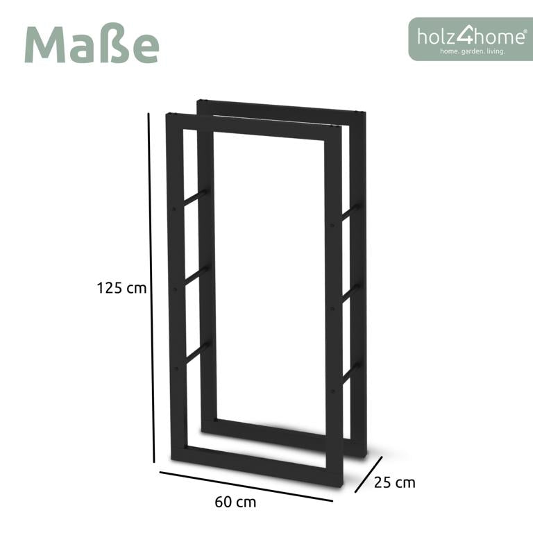 Abmessungen Kaminholzlagerregal 60x25x125cm
