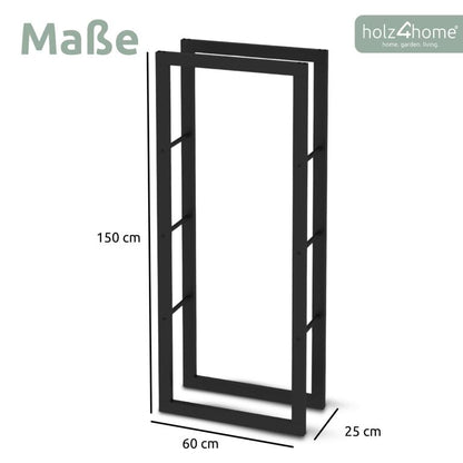 Abmessungen Kaminholzlagerregal 60x25x150cm