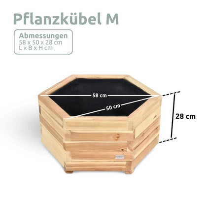 Abmessungen Pflanzkuebel sechseckig M