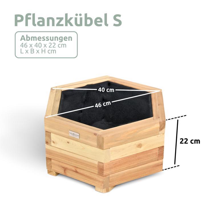 Abmessungen Pflanzkuebel sechseckig S