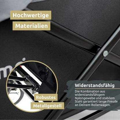 Material Bollerwagen grau mit Dach