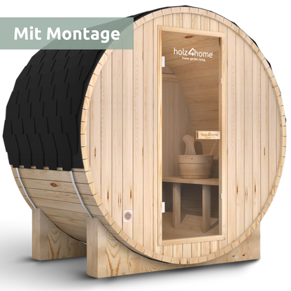 Fasssauna 2 Personen mit Montageservice