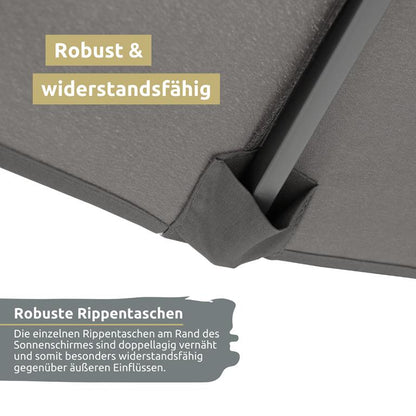 Rippentaschen Ampelschirm anthrazit