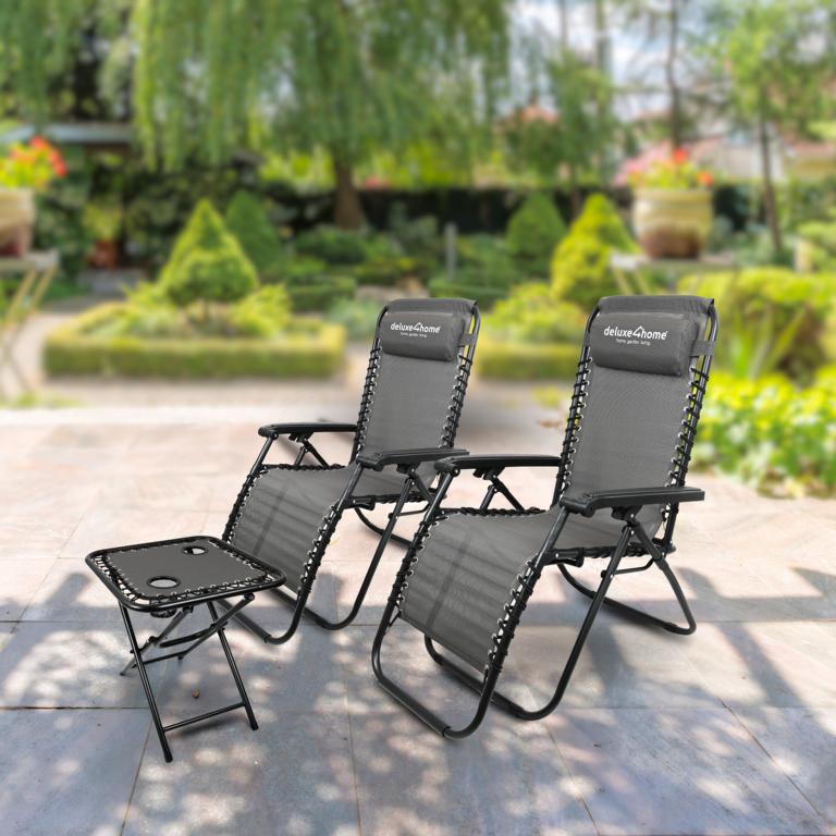 Set Liegestuhl und Klapptisch