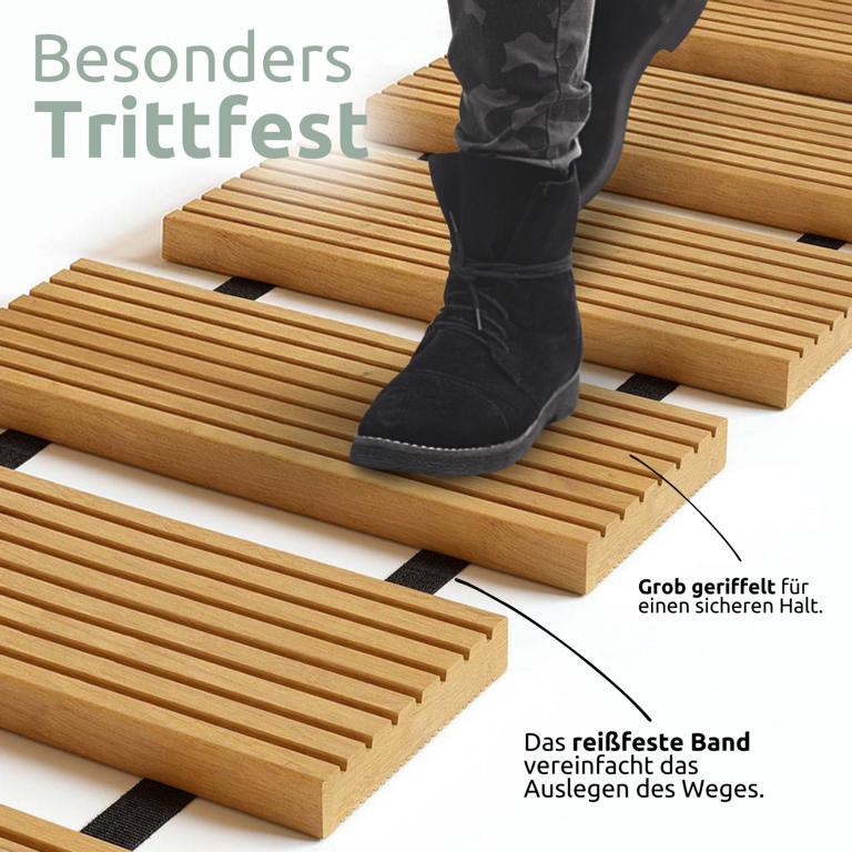 Grob geriffelt für gute Trittfestigkeit