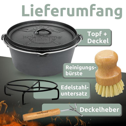 Dutchoven 12 Liter mit Zubehör