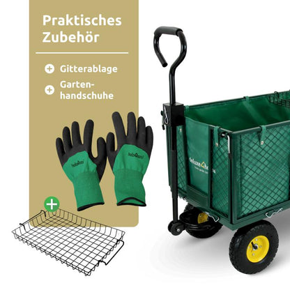 Zubehör Gartenwagen Gitterablage und Handschuhe
