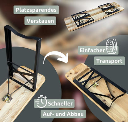 Bierzeltgarnitur klassisch, einfacher Aufbau