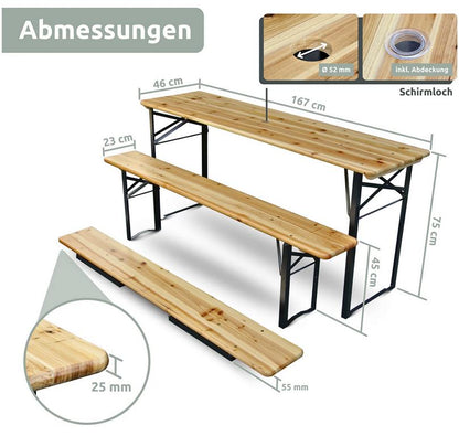 Abmessungen Bierzeltgarnitur klassisch
